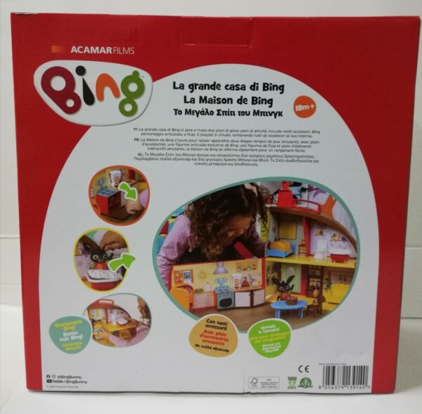 Bing Playset La Grande Casa di Bing con 2 Personaggi, con 3 stanze e tanti accessori per arredarle, Giochi Preziosi BNG36100