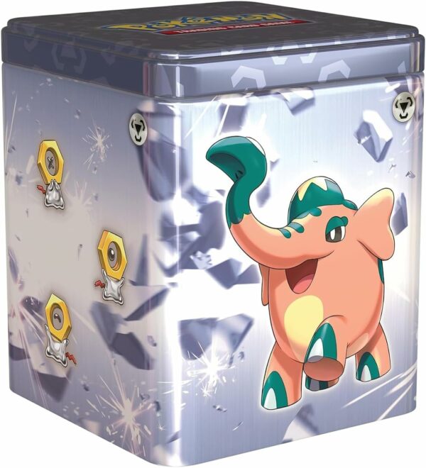 Pokémon Tin, Scatola da collezione impilabile in Metallo, originale, edizione in italiano 2024