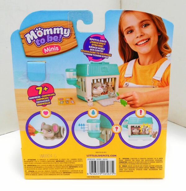 Little Live Pets- Mommy To Be Mini, Mamma Topolino con i suoi cuccioli, Giochi Preziosi LP301410