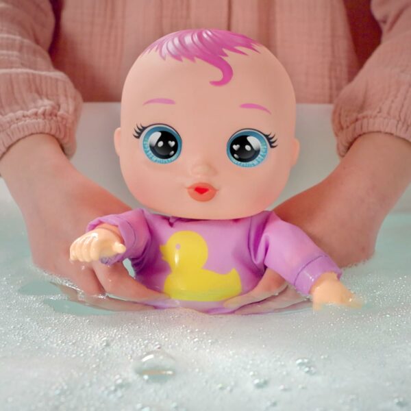 Cry Babies Newborn Bath Time Zoe, Bambola Reagisce quando si bagna, Impermeabile, piange lacrime Vere, IMC Toys 921450