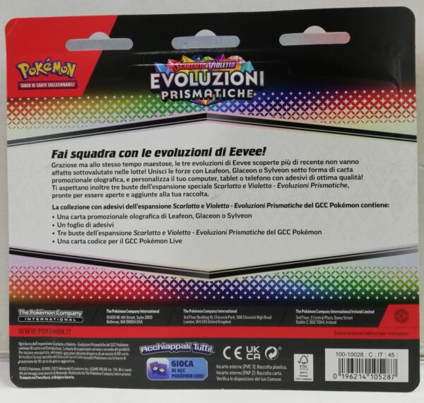 Pokemon Collezione con adesivi Glaceon dell’espansione Scarlatto e Violetto - Evoluzioni Prismatiche in italiano - immagine 2