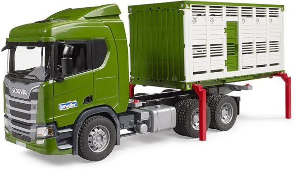 Bruder 03548 - Scania Super 560R camion per il bestiame con 1 bestiame - scala 1/16